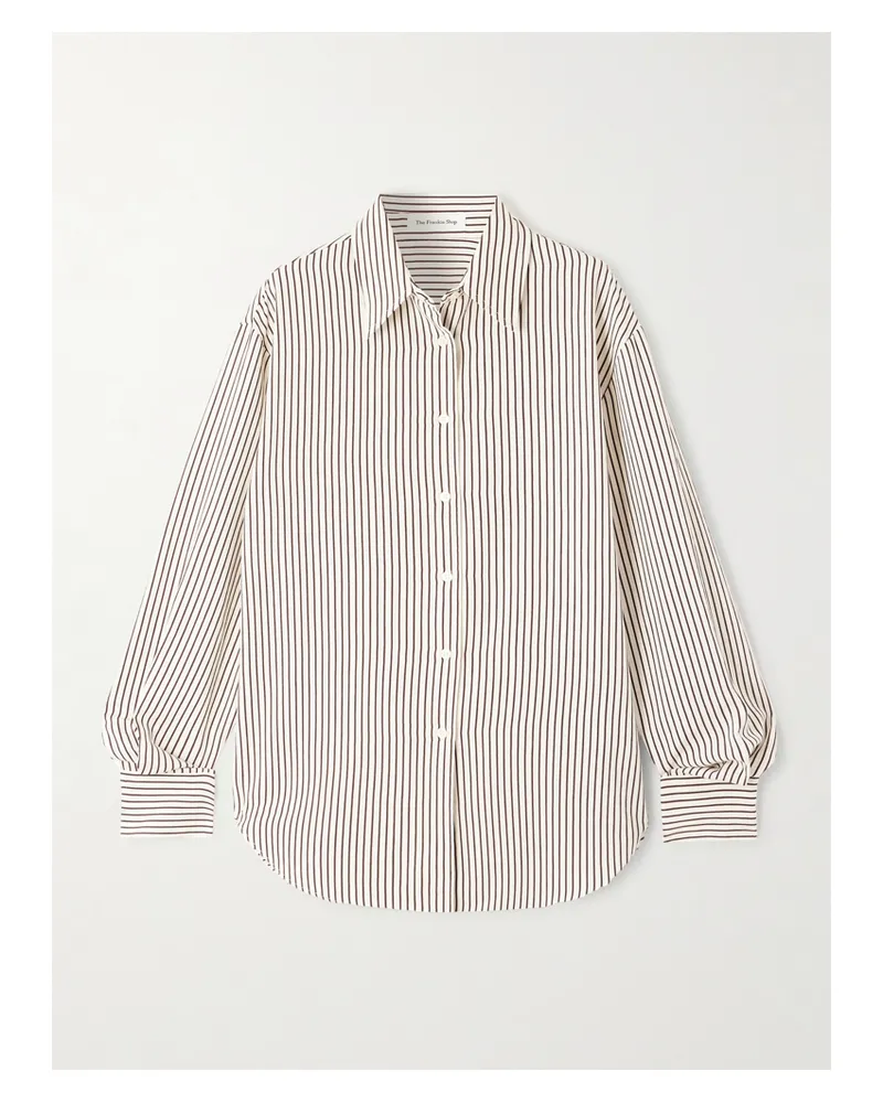 FRANKIE Shop Peri Hemd Aus Gestreiftem Twill Aus Einer Lyocell-mischung - Braun Braun