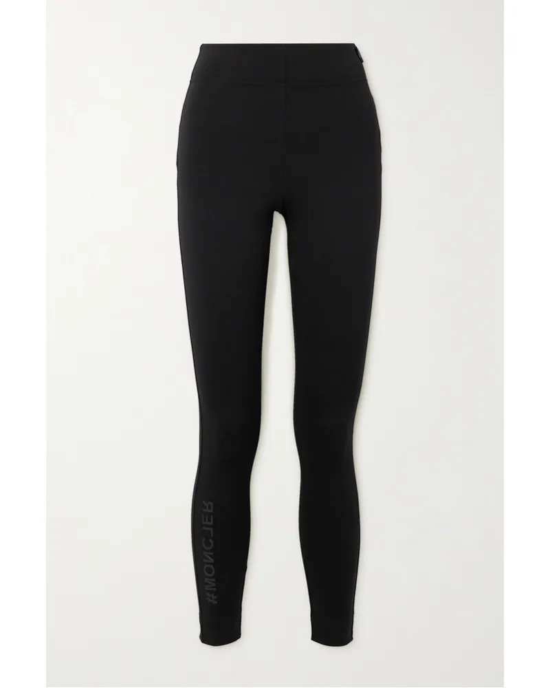 Moncler Leggings Aus Stretch Jersey Mit Print Schwarz