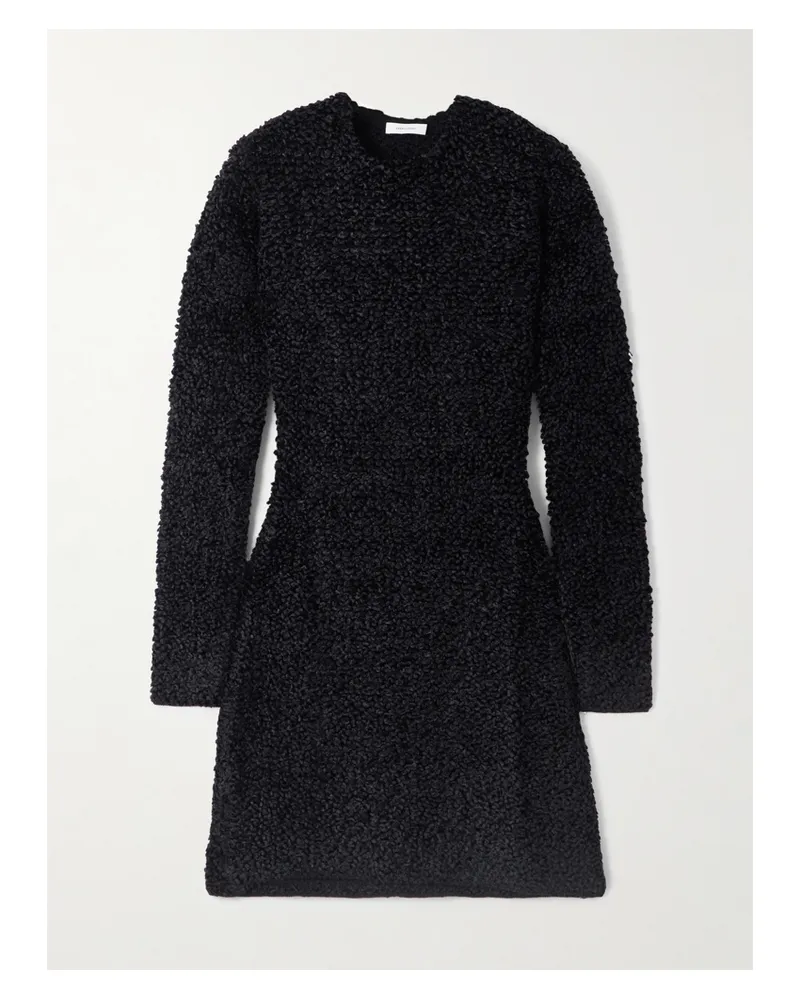 Ferragamo Minikleid Aus Bouclé-jacquard-strick - Schwarz Schwarz