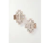 Oversized Gold-tone Crystal Clip Earrings
