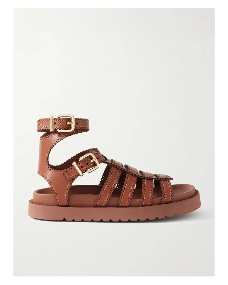Zimmermann Goldie Plateausandalen Aus Leder - Braun Braun