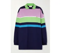 Embroidered Striped Cotton-jersey Sweater - Multi