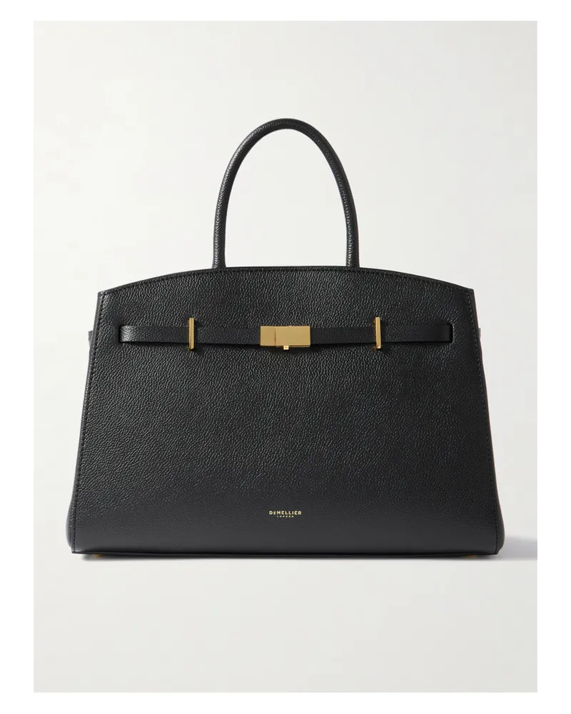 DeMELLIER The Hudson Textured-leather Tote - Black Black