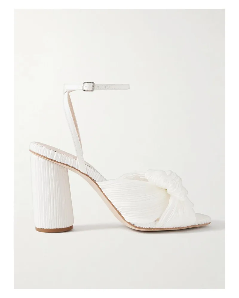 Loeffler Randall Camellia Sandalen Aus Plissiertem Organza Mit Schleife - Weiß Weiß