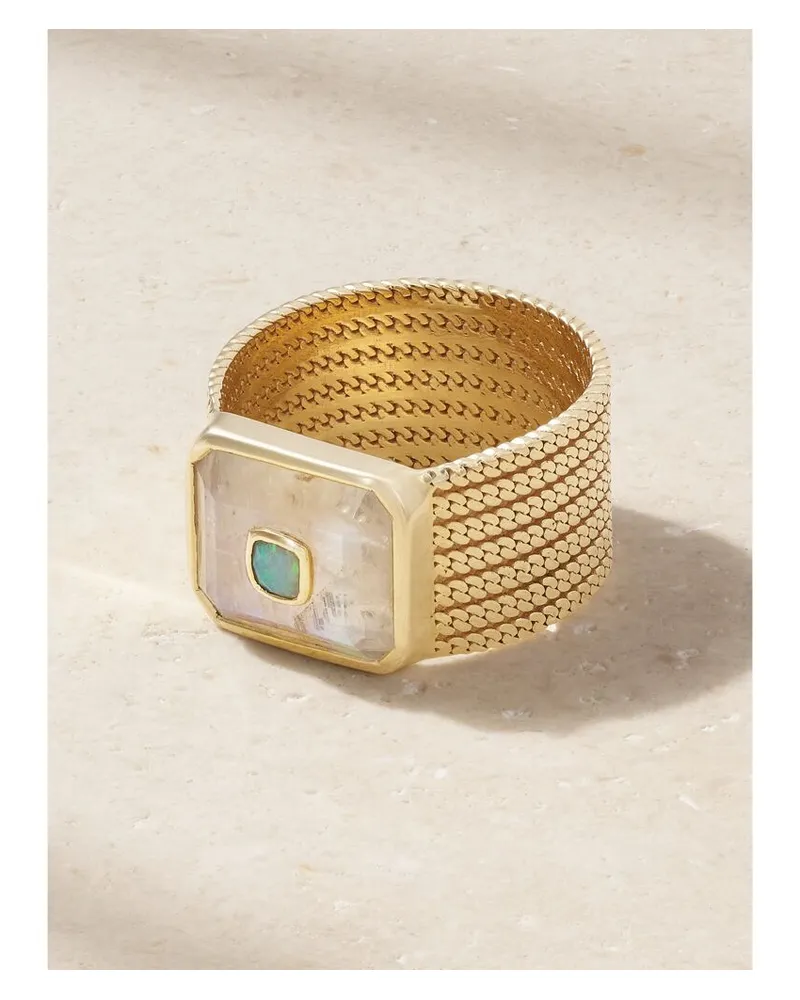 Pascale Monvoisin Anton N°2 Ring Aus 9 Karat Gold Mit Mondstein Und Opal Gold