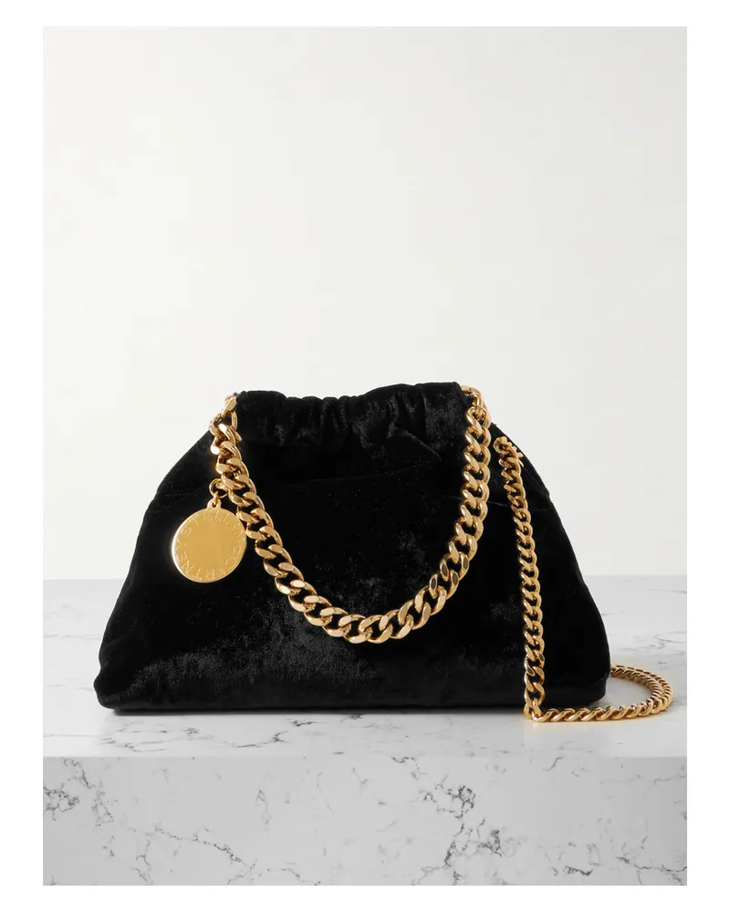 Stella McCartney Velvet Shoulder Bag - Black Black