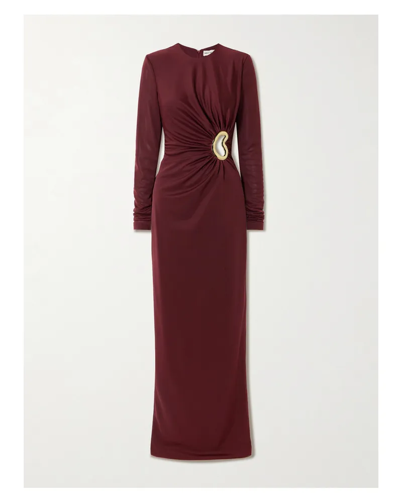 Rebecca Vallance Mischa Robe Aus Stretch-jersey Mit Raffungen Und Verzierung - Burgunder Burgunder