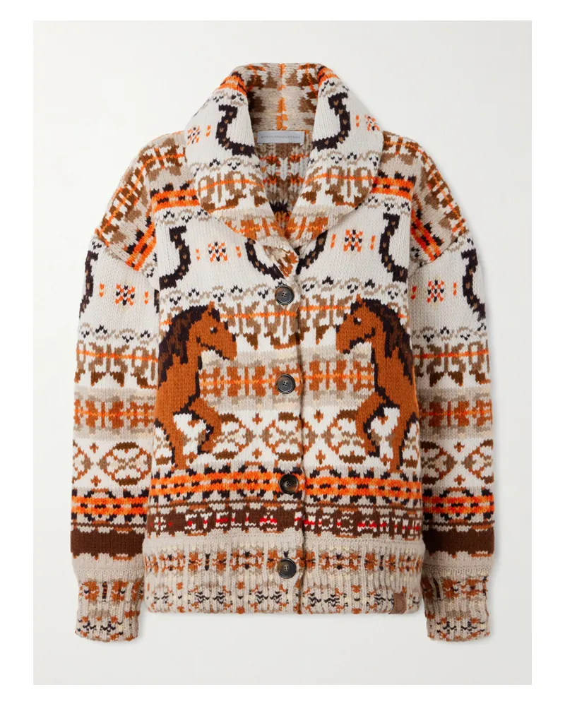 Stella McCartney Jacquard-knit Wool Cardigan - Brown Brown