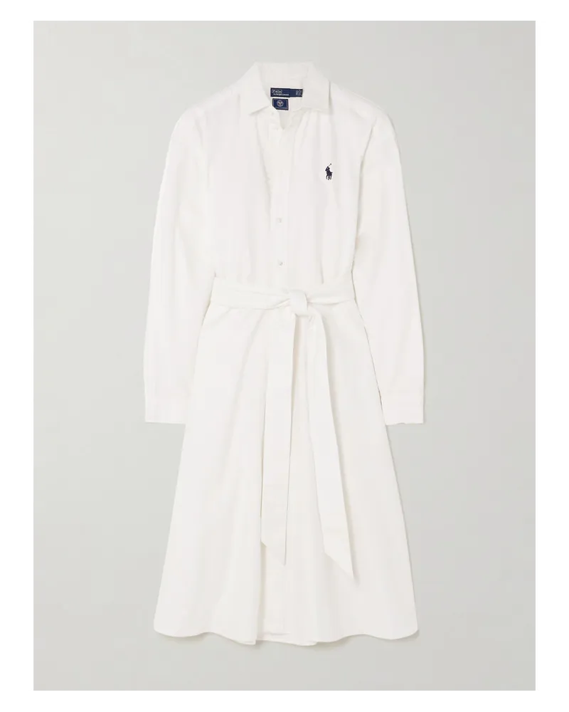 Ralph Lauren Wimbledon Hemdblusenkleid aus Baumwoll-oxford Weiß