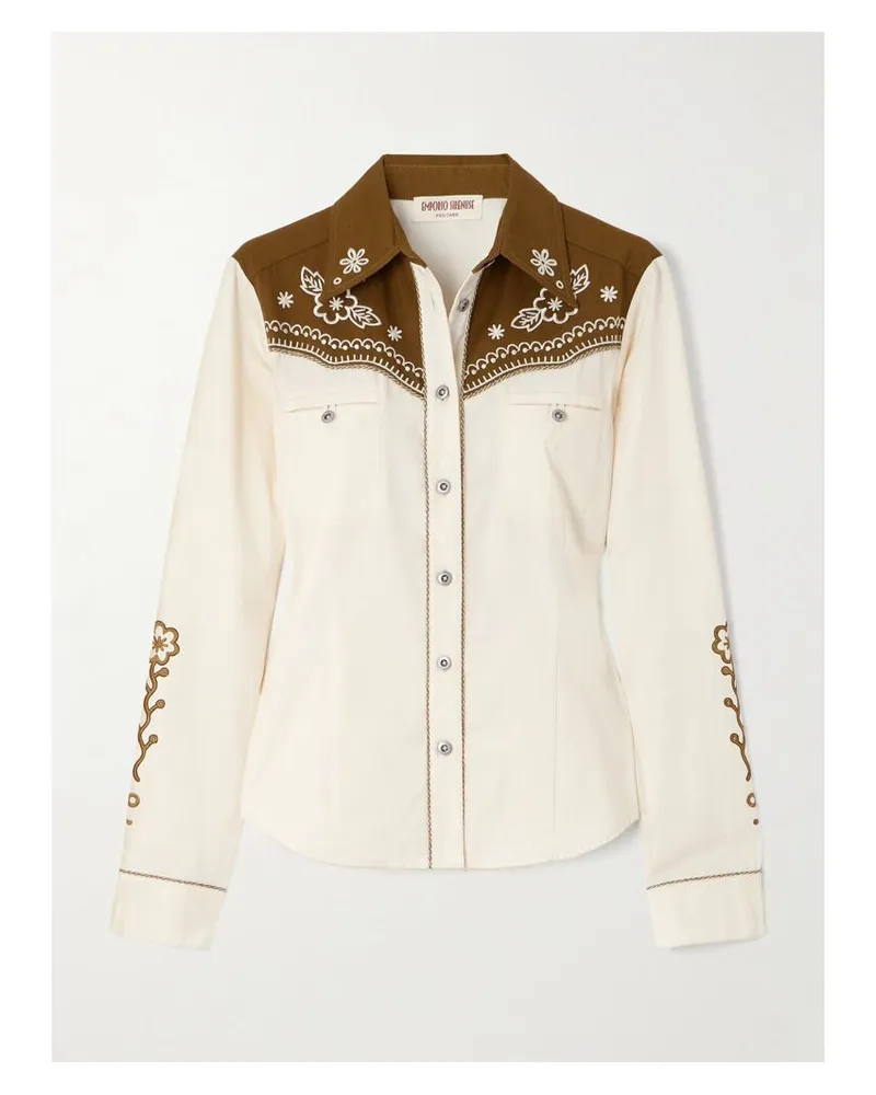 Emporio Sirenuse Rodeo Hemd Aus Baumwolldrillich - Creme Creme