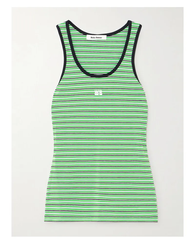 Wales Bonner Sonic Tanktop Aus Gestreiftem Jersey - Grün Grün