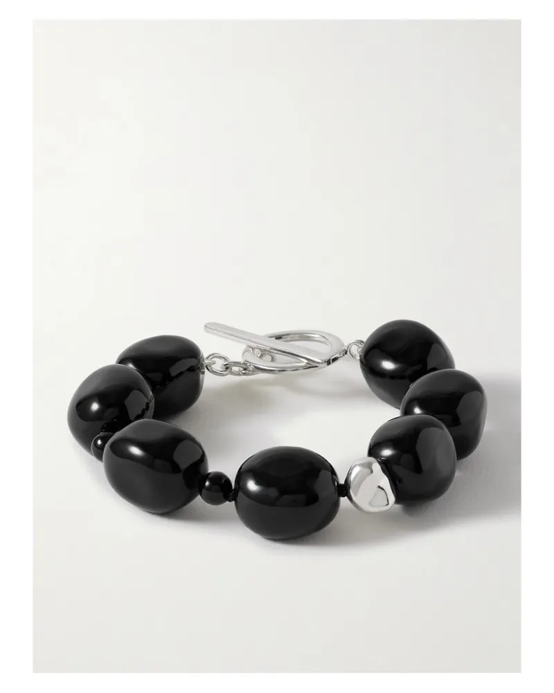 AGMES Dara Sterling Silver Onyx Bracelet - Black Black