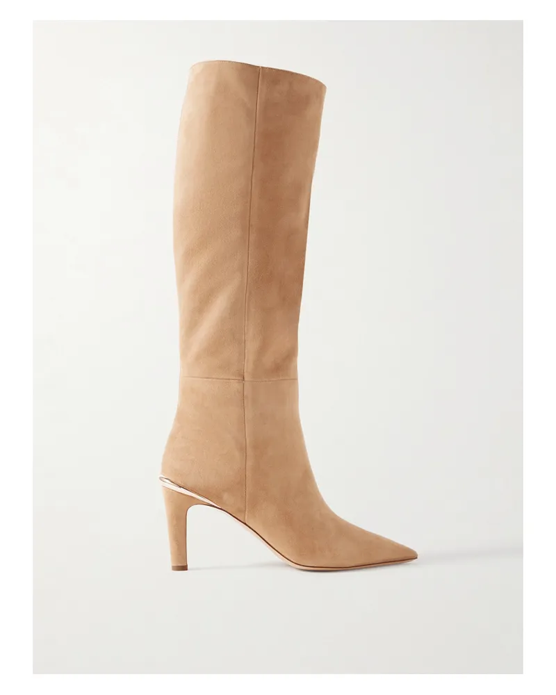 Gabriela Hearst Aura Suede Knee Boots - Neutrals Neutrals