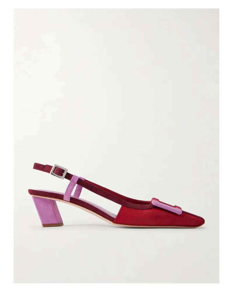 Roger Vivier Belle Vivier 45 Color-block Patent-leather Slingback Pumps - Red Red