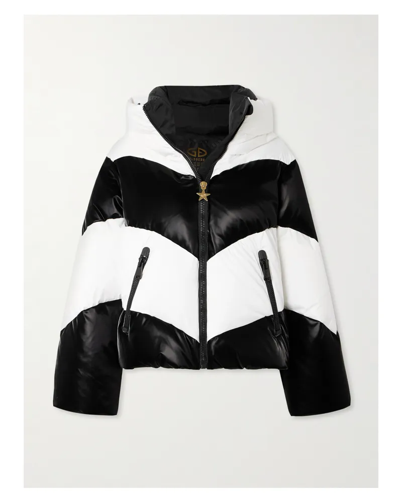 GOLDBERGH Courage Wattierte Skijacke Mit Streifen Und Kapuze - Schwarz Schwarz