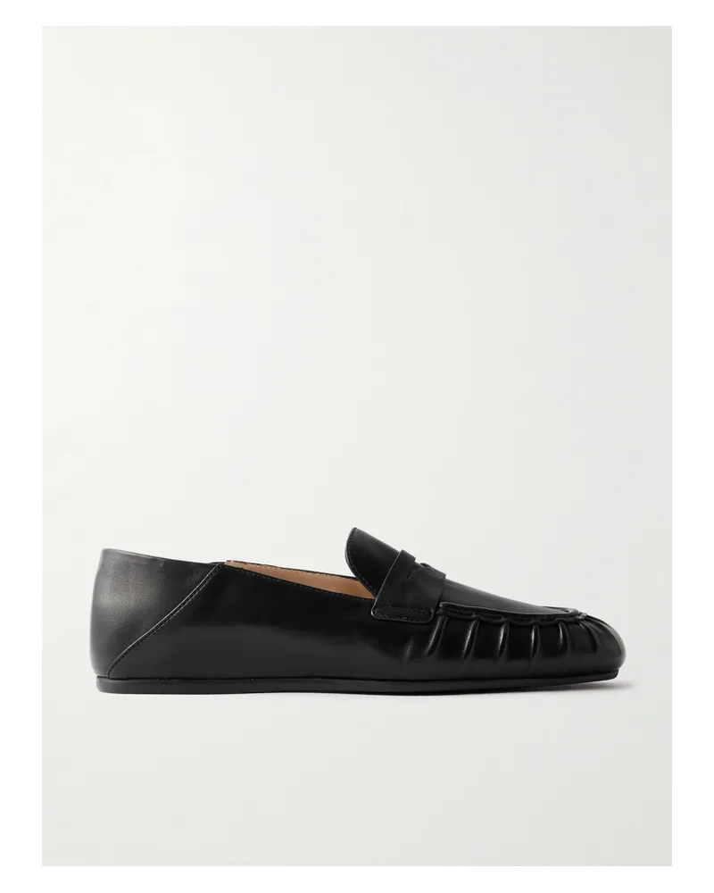 Stuart Weitzman Brooks Collapsible-heel Leather Loafers - Black Black