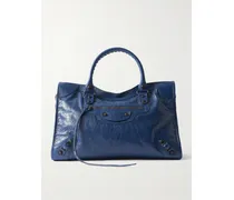 Le City Medium Textured-leather Tote - Blue
