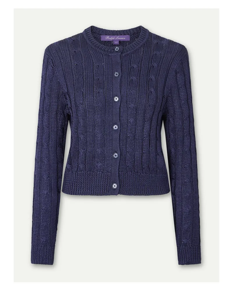 Ralph Lauren Cable-knit Silk Cardigan - Blue Blue