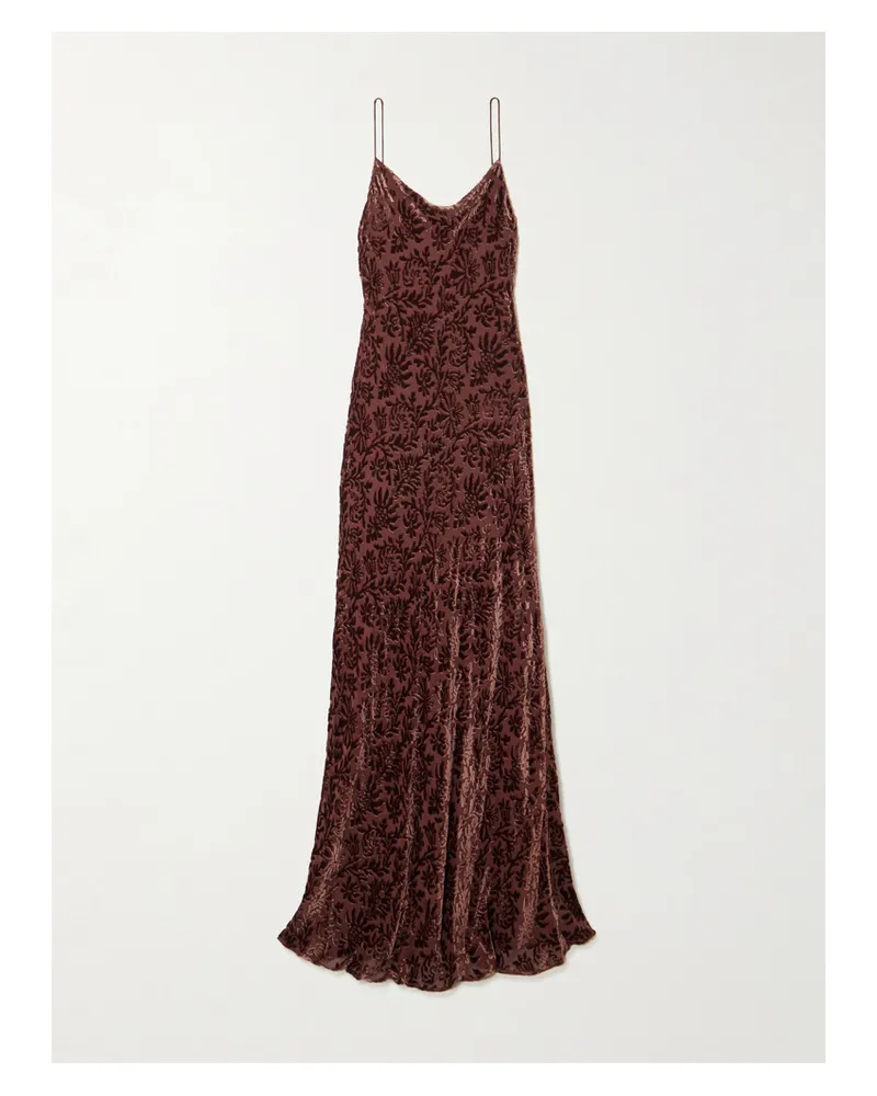 Veronica Beard Jolynn Devoré-velvet Maxi Dress - Purple Purple