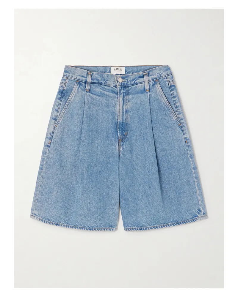 AGOLDE Ellis Jeansshorts Mit Falten - Blau Blau