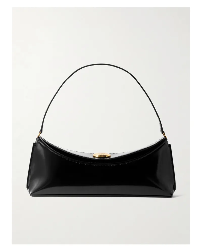 Jacquemus Le Calisso Schultertasche Aus Glänzendem Leder - Schwarz Schwarz