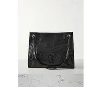 Niki Medium Quilted Crinkled-leather Tote - Black