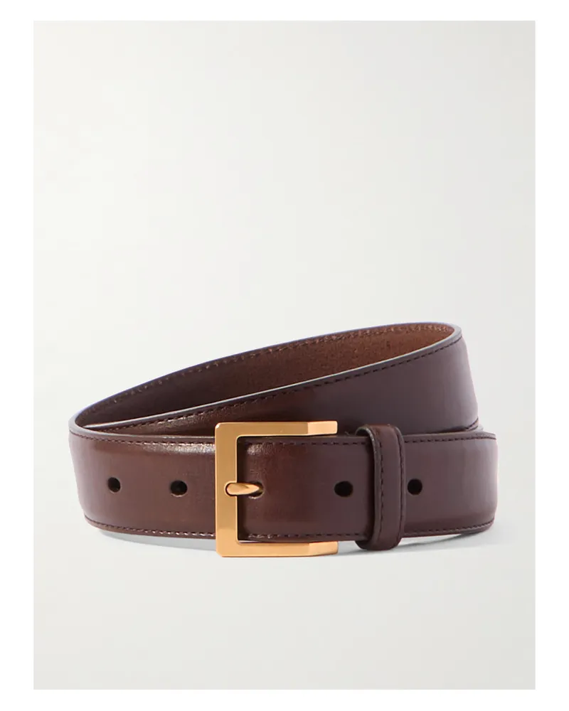 Saint Laurent Vadim Leather Belt - Brown Brown