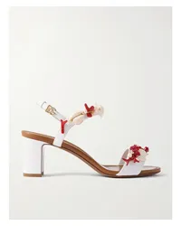 Dolce & Gabbana Keira Zehensandalen aus Leder mit Verzierung Weiß