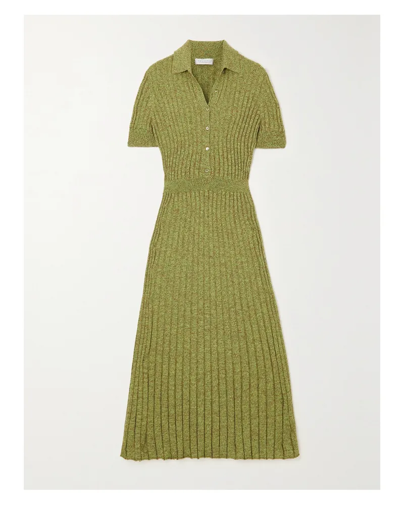 Gabriela Hearst Avant Midikleid Aus Einer Gerippten Kaschmir-seidenmischung - Grün Grün