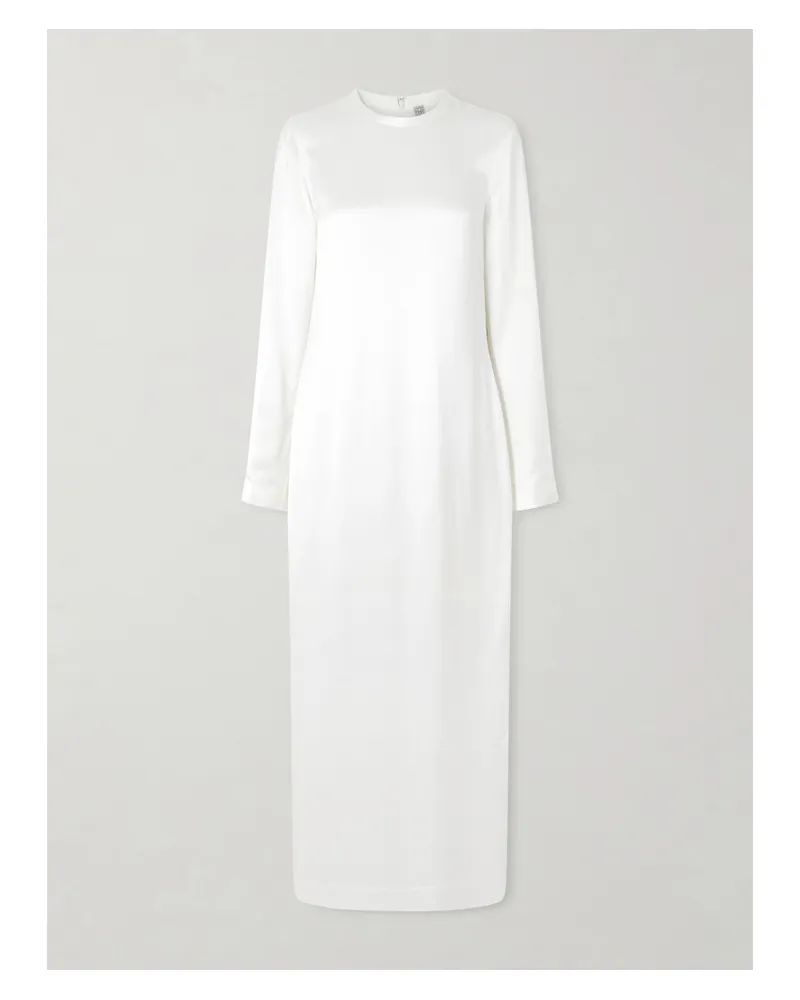 Totême Satin Midi Dress - White White