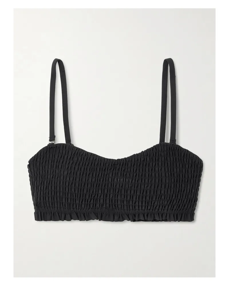Ulla Johnson Marseille Bikini-oberteil Mit Raffungen - Schwarz Schwarz