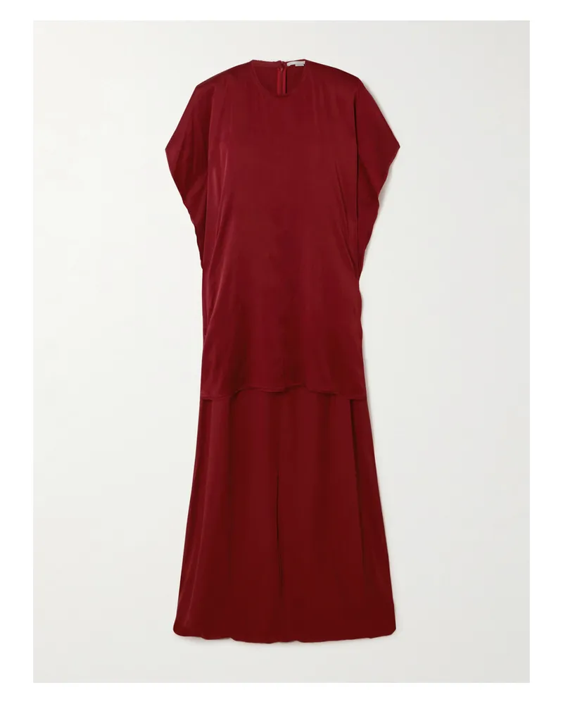 Stella McCartney Asymmetrisches Minikleid Aus Satin Mit Cape-effekt - Rot Rot