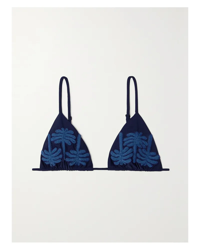 Johanna Ortiz Net Sustain Enjipai Bikini-oberteil Aus Recyceltem Material Mit Troddeln - Blau Blau