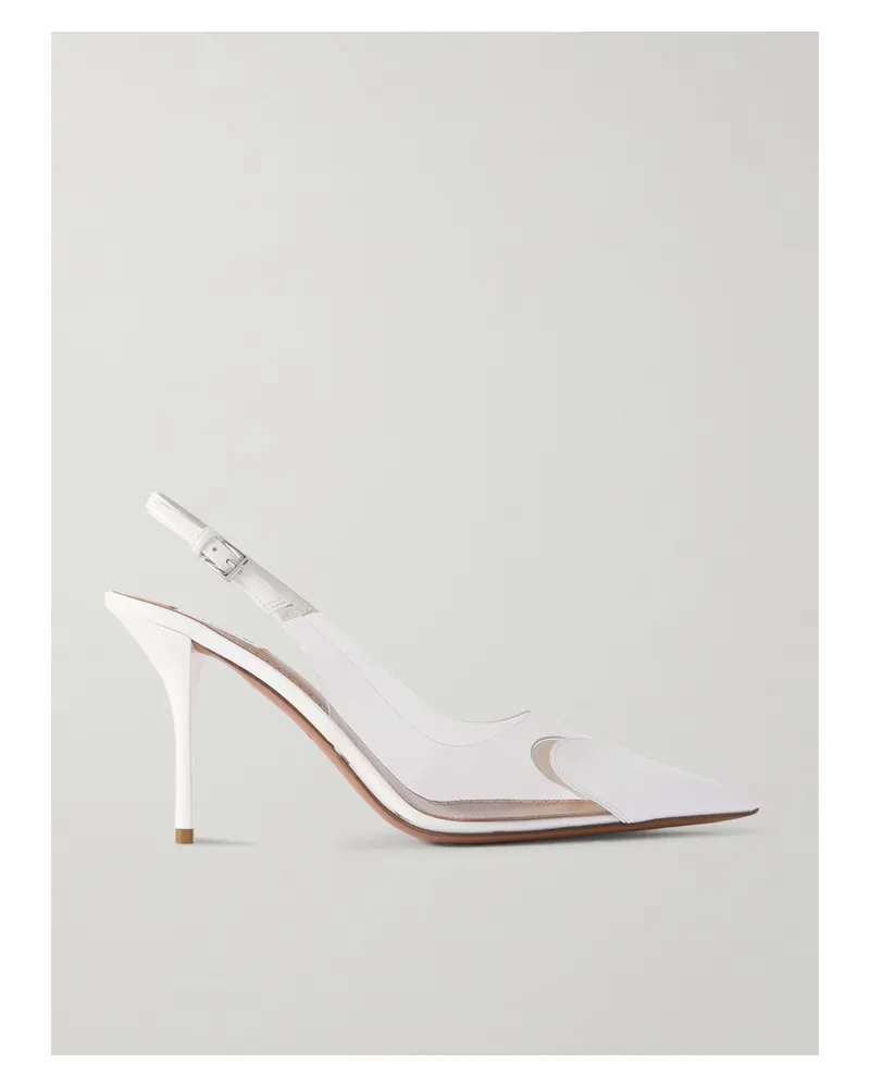 Alaïa Le Cœur Slingback-pumps Aus Leder Und Pvc - Weiß Weiß