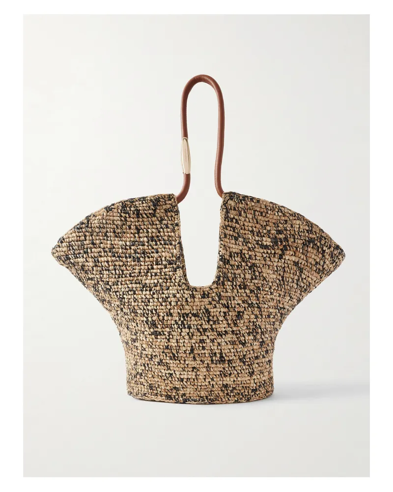 Zimmermann Goldentime Mittelgroße Tote Aus Raffiabast Mit Lederbesätzen Und Verzierung - Neutral Neutral
