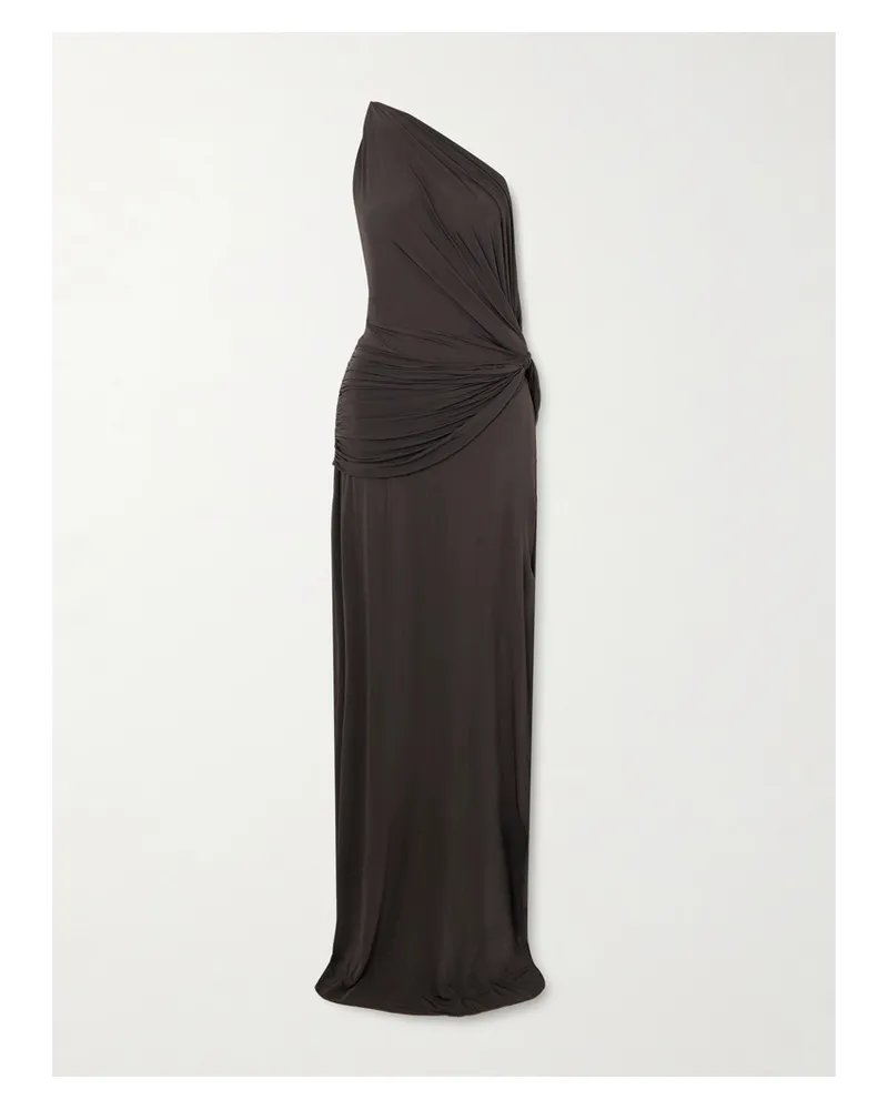 Alex Perry One-shoulder Draped Stretch-jersey Gown - Gray Gray