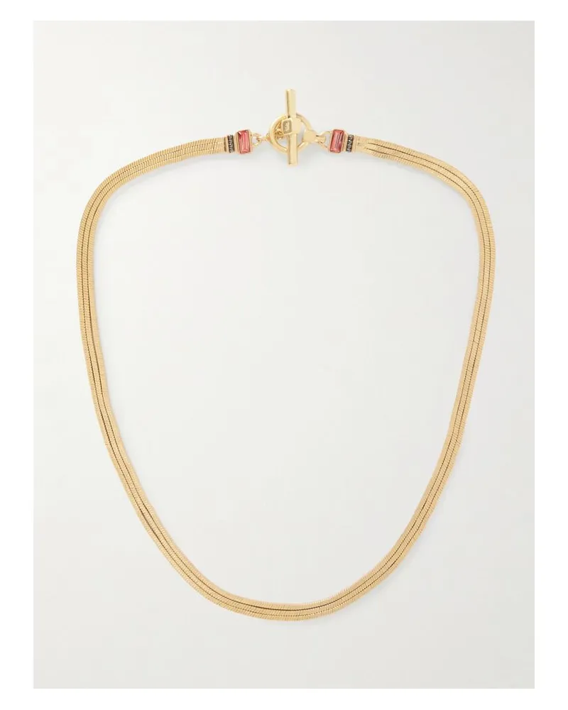 Roxanne Assoulin The Slinky Goldfarbene Kette Mit Kristallen Gold