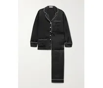 Coco Pyjama Aus Seidensatin - Schwarz