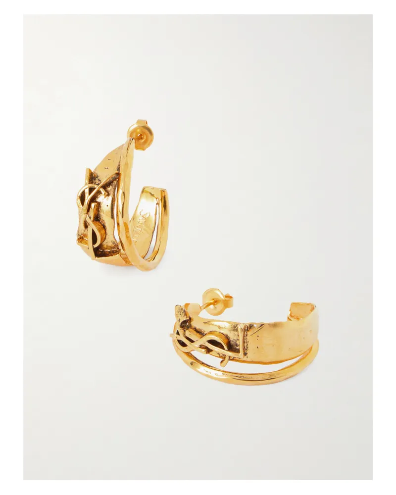 Saint Laurent Goldfarbene Creolen Gold