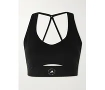 Truestrength Sport-bh Aus Recyceltem Jersey Mit Stretch-anteil Und Logoprint - Schwarz