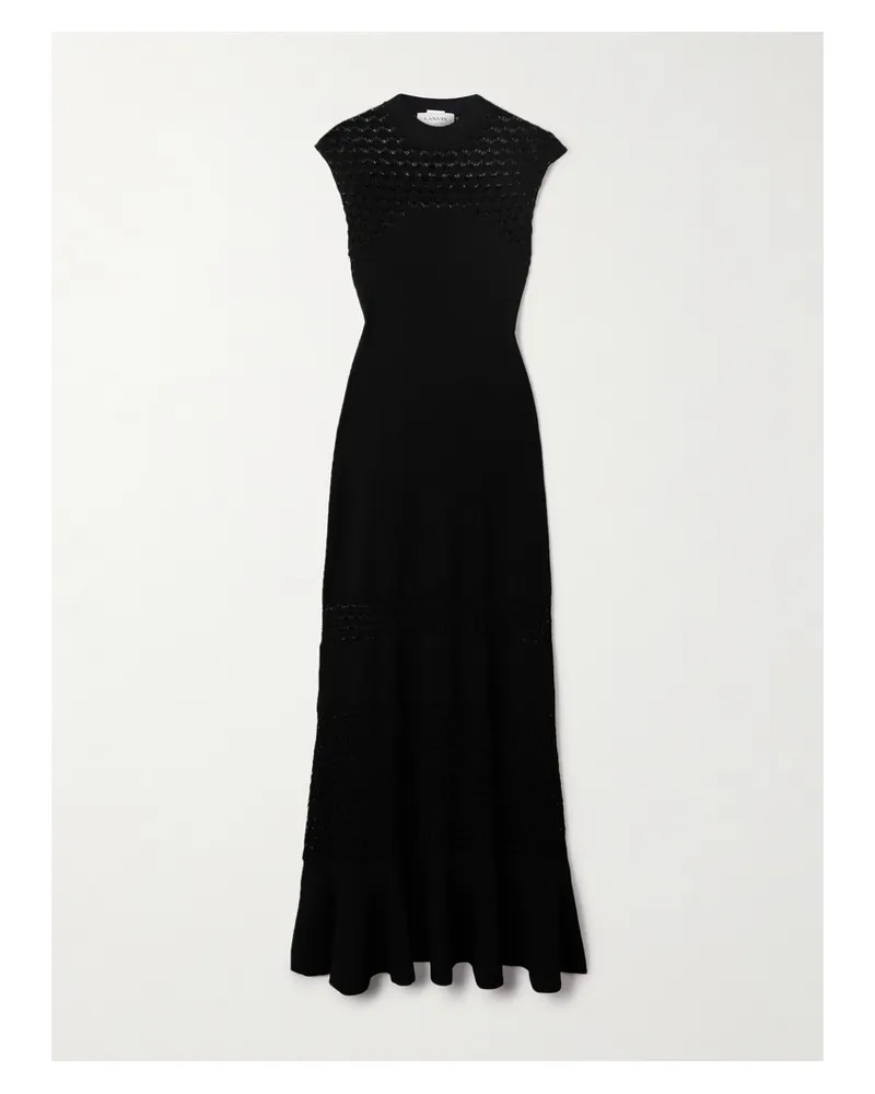 Lanvin Maxikleid Aus Strick - Schwarz Schwarz