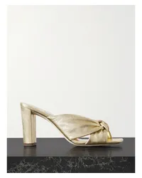 Jimmy Choo Coco Mules aus Metallic-leder mit Knoten Gold