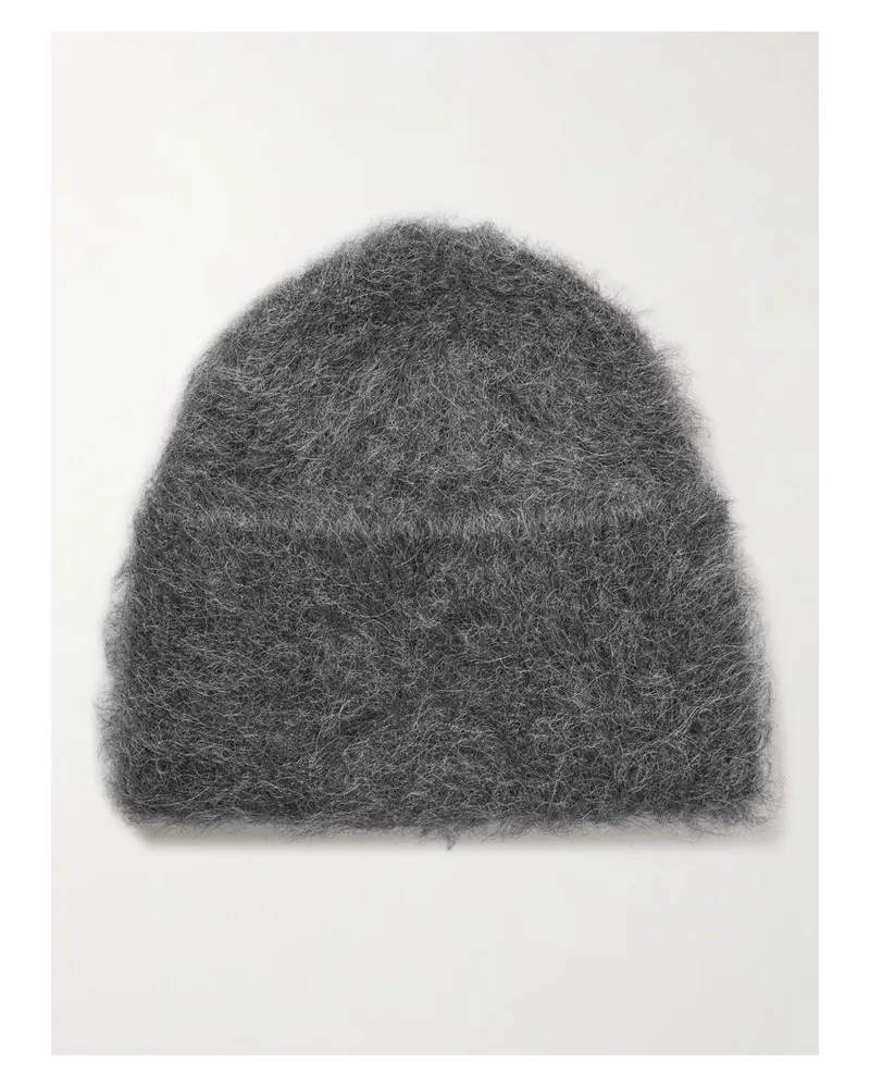 Totême Beanie Aus Einer Gebürsteten Alpakawollmischung - Grau Grau