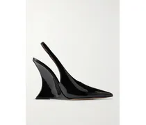 Nina Patent-leather Slingback Pumps - Black