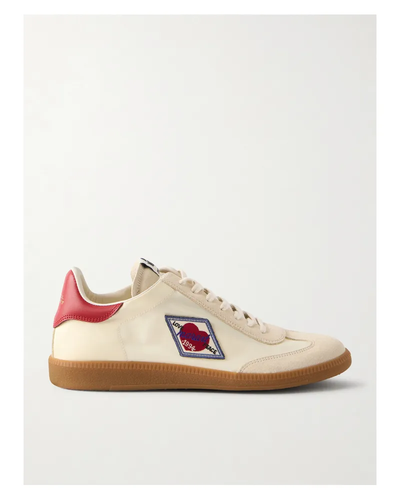 Isabel Marant Kaycee Appliquéd Leather Sneakers - Neutrals Neutrals