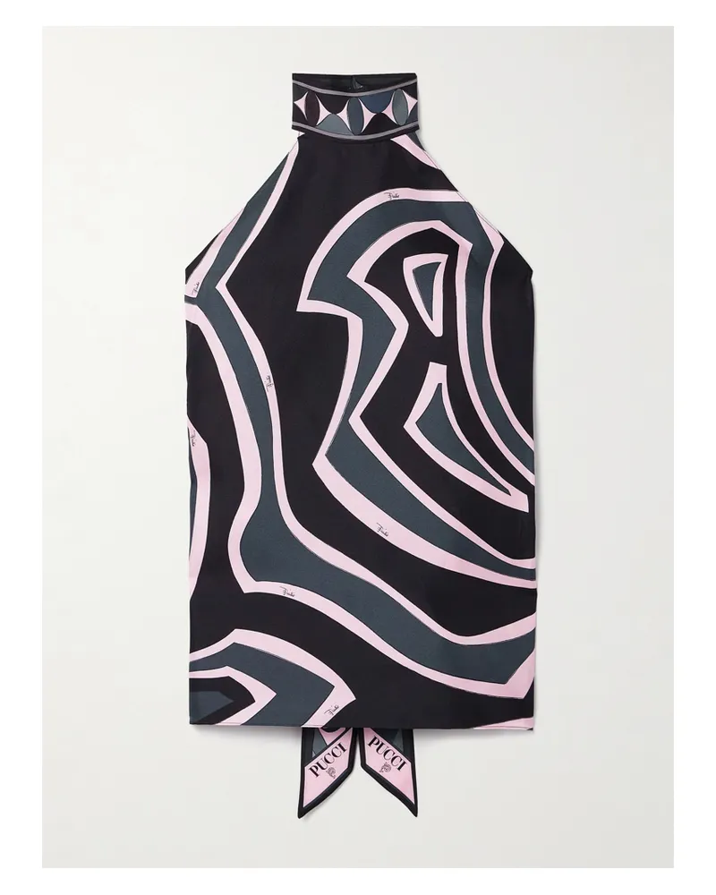 Emilio Pucci Printed Silk-twill Halterneck Top - Multi Multi