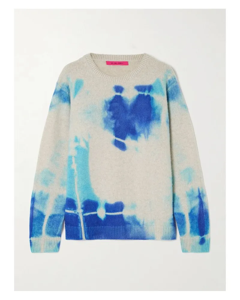 The Elder Statesman Rorschach Malibu Pullover Aus Kaschmir Mit Batikmuster - Blau Blau
