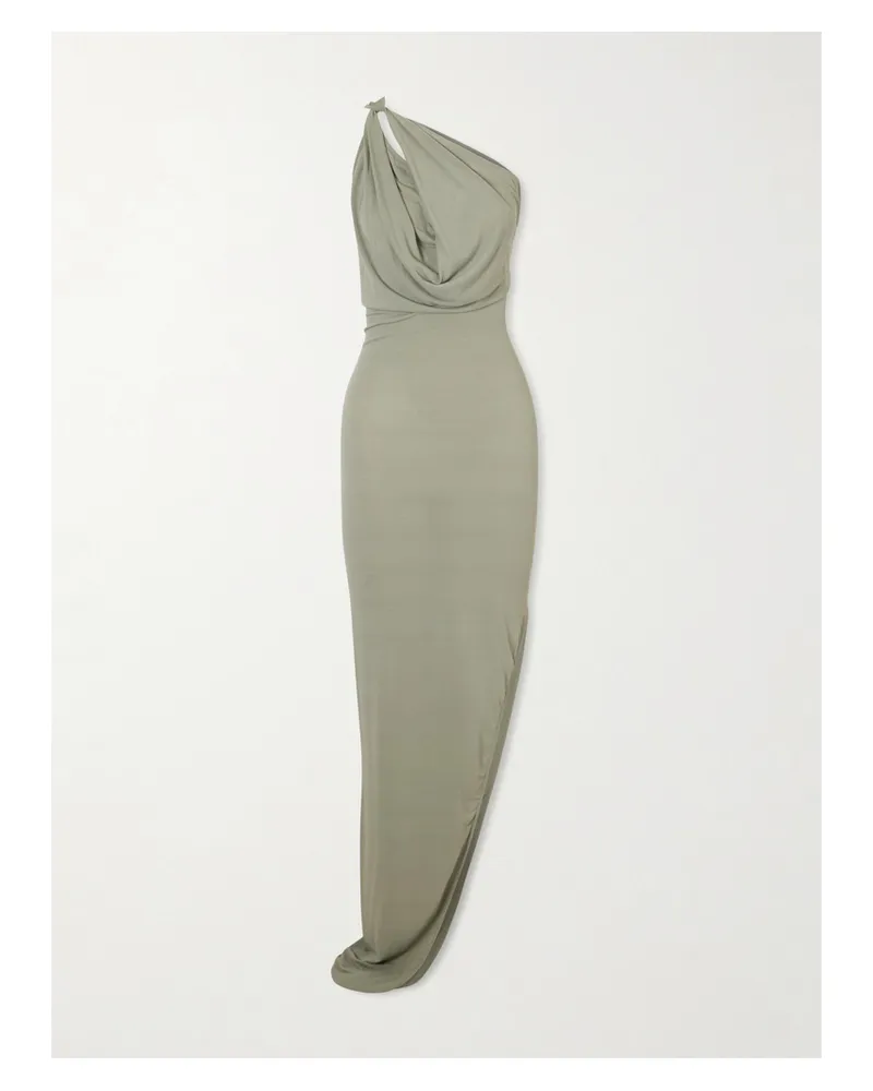 Rick Owens Aaliyah One-shoulder Jersey Gown - Green Green