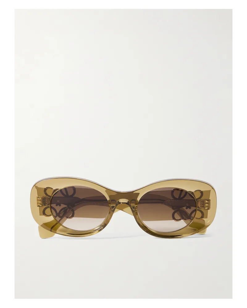 Loewe Anagram Oversized Cat-eye Acetate Sunglasses - Yellow Yellow