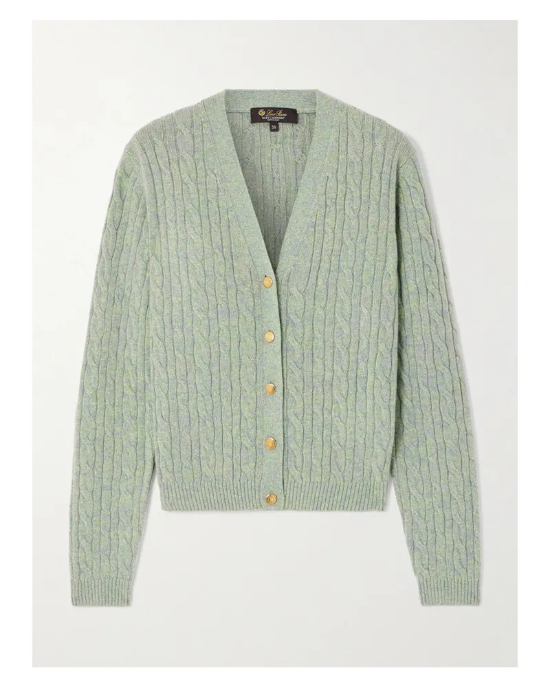 Loro Piana Cardigan Aus Kaschmir In Zopfstrick - Grün Grün